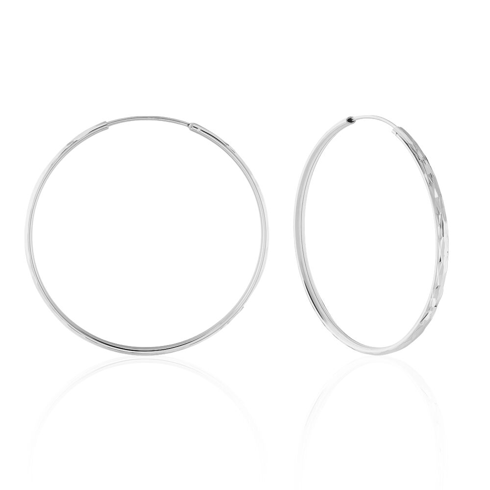 Cr&eacute;oles Argent Blanc Najiha - Cr&eacute;oles Femme | Marc Orian