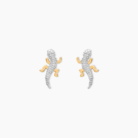Boucles D'oreilles Puces Azzedine Salamandre Or Bicolore - Puces Femme | Marc Orian