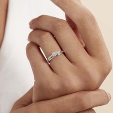 Bague Kate Or Blanc Diamant - Parure de mariage Femme | Marc Orian