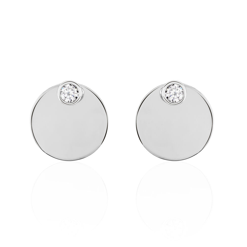 Bijoux D'oreilles Aleksandra Argent Blanc Oxyde De Zirconium - Piercings d'oreilles Femme | Marc Orian