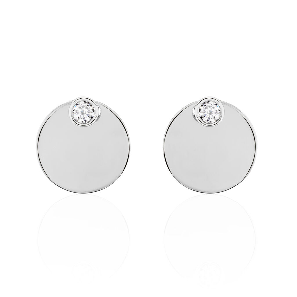 Bijoux D'oreilles Aleksandra Argent Blanc Oxyde De Zirconium - Piercings d'oreilles Femme | Marc Orian
