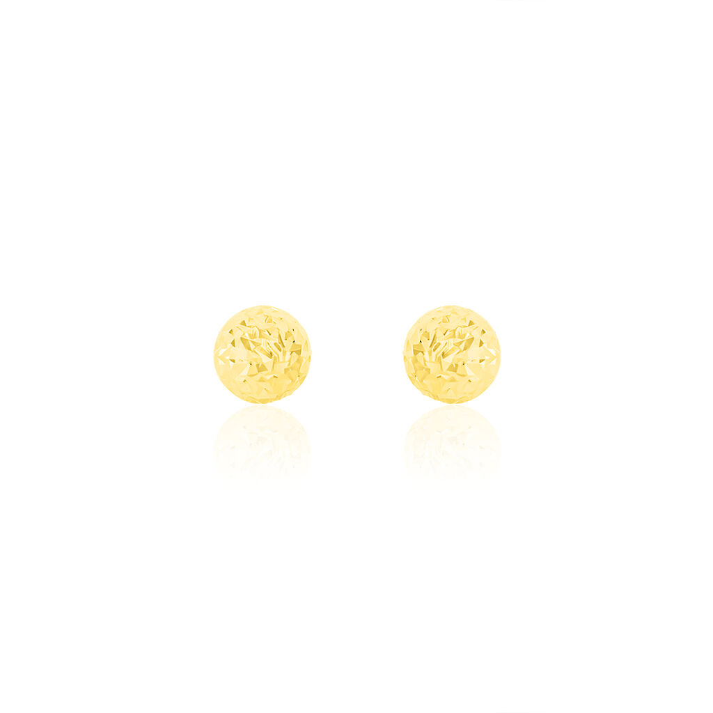 Boucles D'oreilles Puces Fidelia Boule Diamantee Or Jaune - Puces Femme | Marc Orian