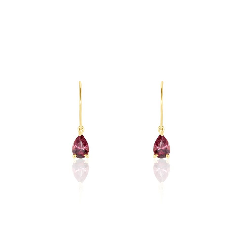 Boucles D'oreilles Puces Rhodolite Fever Or Jaune Rhodolite - Pendantes Femme | Marc Orian
