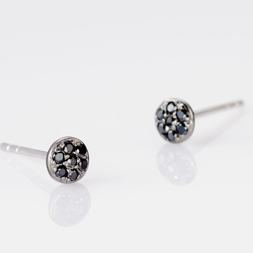 Boucles D'oreilles Puces Teani Or Blanc Diamant - Puces Femme | Marc Orian