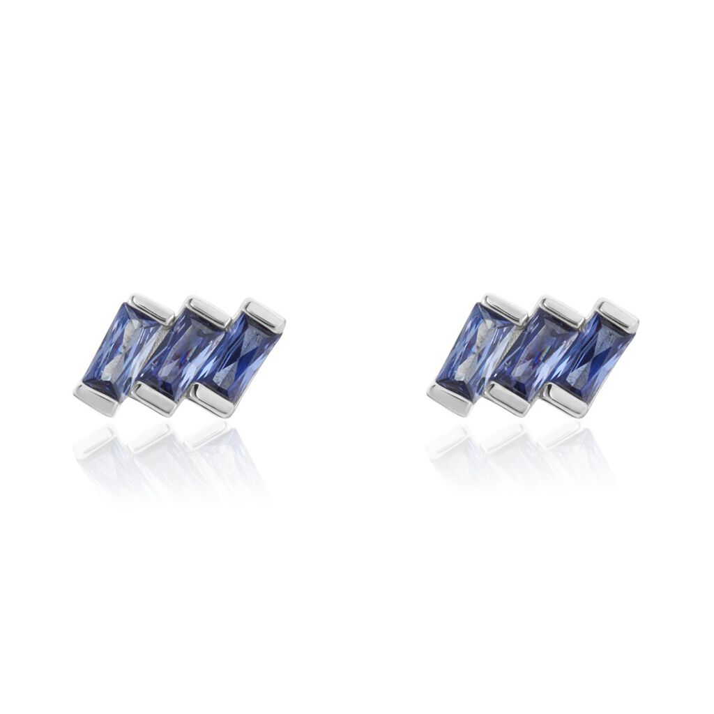 Boucles D'oreilles Puces Andy Argent Blanc Oxyde De Zirconium - Puces Femme | Marc Orian