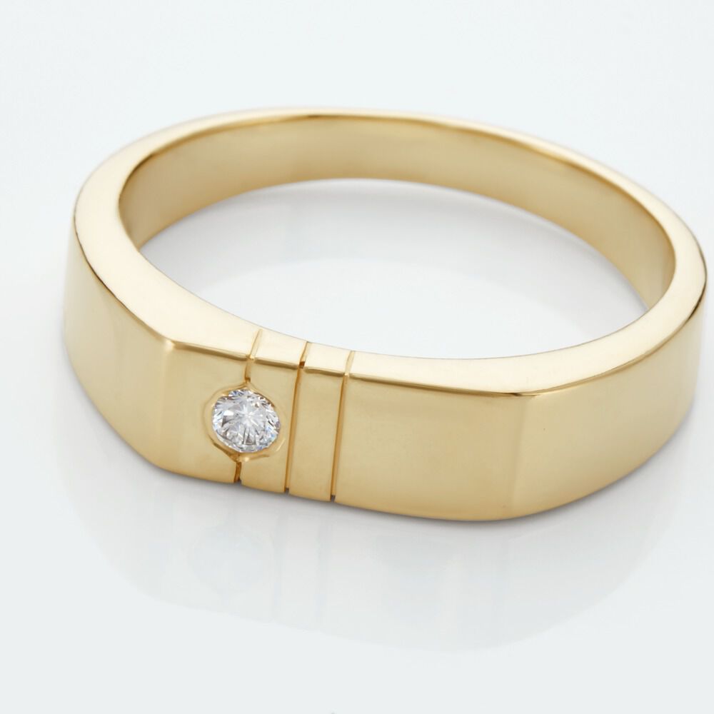 Chevalière Plaqué Or Jaune Alec Oxyde De Zirconium - Chevalières Homme | Marc Orian