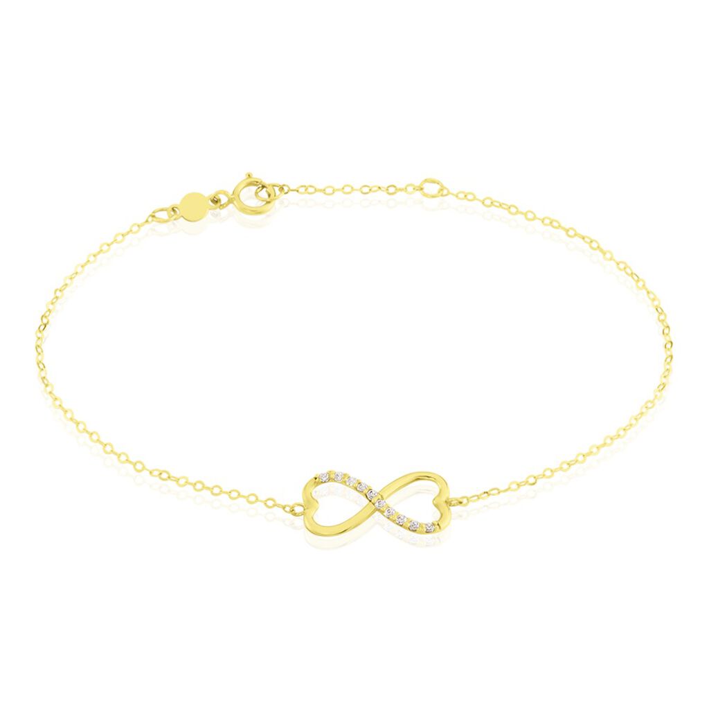 Bracelet Or Jaune Ilyas Oxyde De Zirconium - Bracelets cha&icirc;nes Femme | Marc Orian