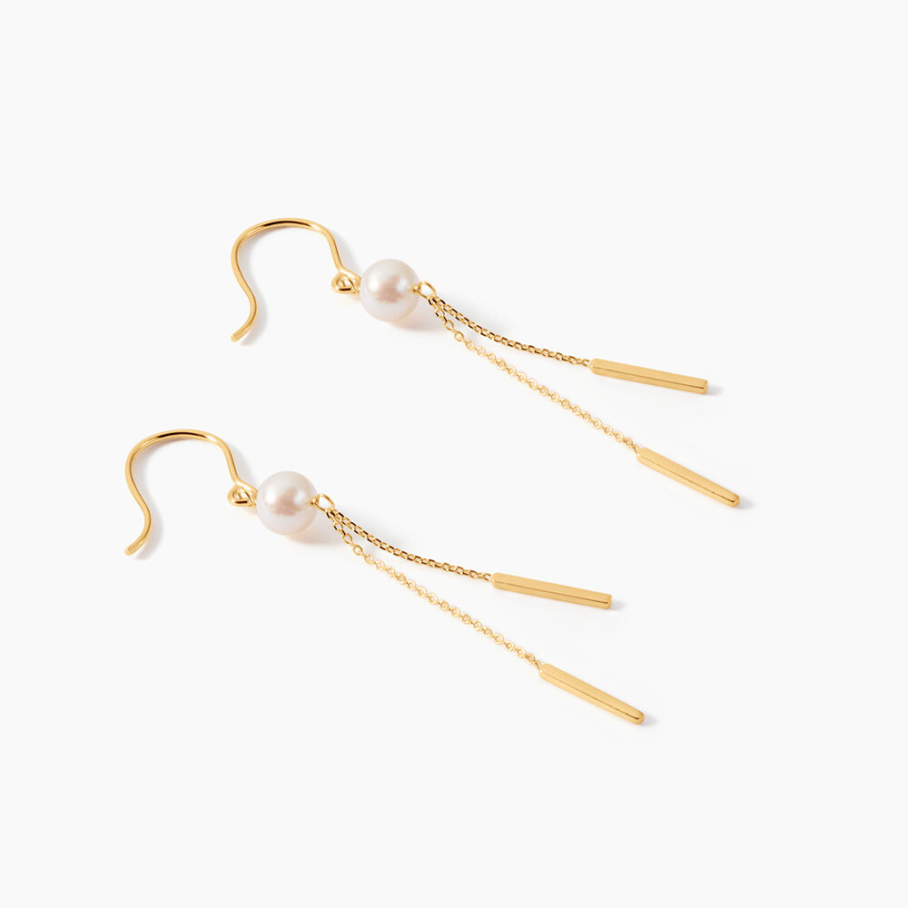 Boucles D'oreilles Pendantes Salman Or Jaune Perle De Culture - Boucles d'oreilles mariage Femme | Marc Orian