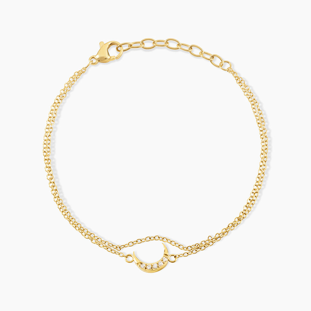 Bracelet Acier Dor&eacute; Oxyde De Zirconium - Bracelets cha&icirc;nes Femme | Marc Orian