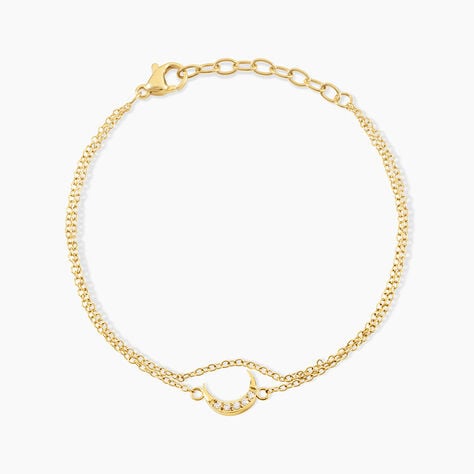 Bracelet Acier Dor&eacute; Oxyde De Zirconium - Bracelets cha&icirc;nes Femme | Marc Orian