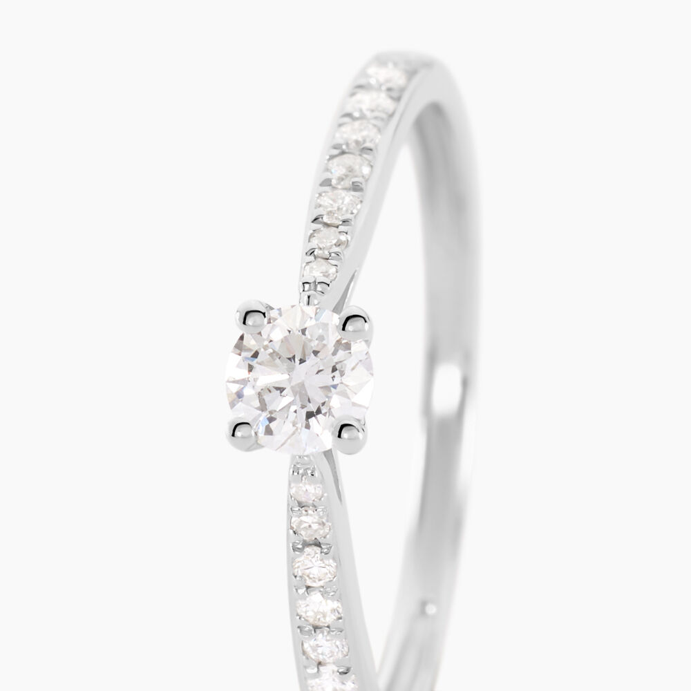 Bague Solitaire Hemera Or Blanc Diamant - Solitaires Femme | Marc Orian