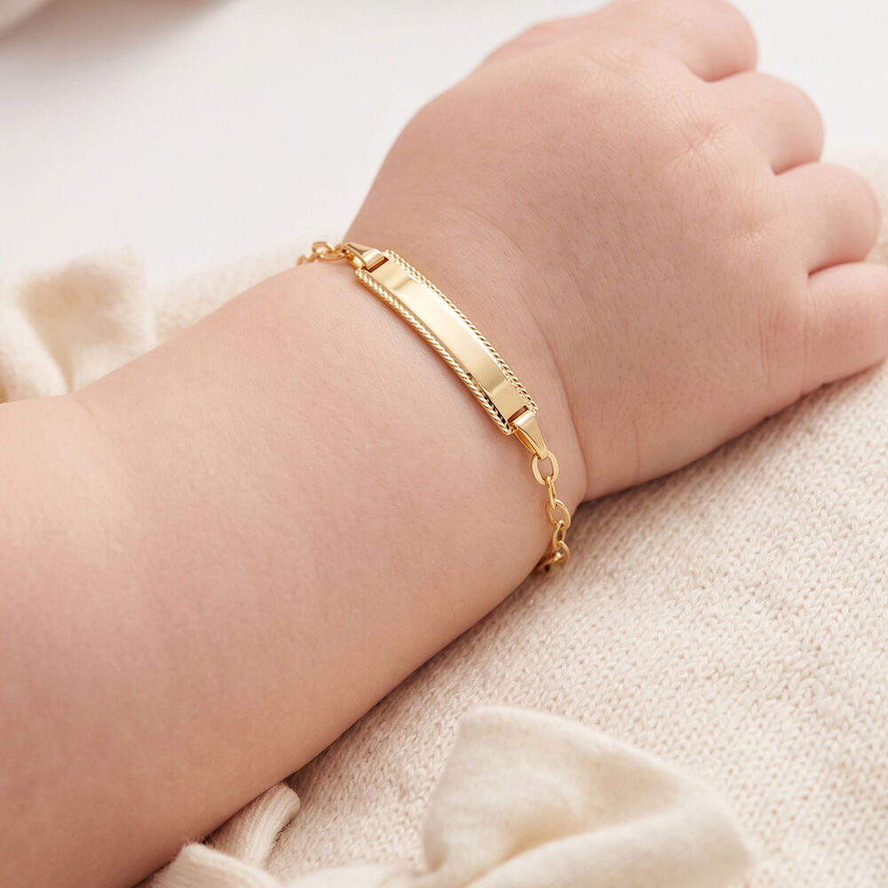 Bracelet Identit&eacute; Gaspardine Maille For&ccedil;at Or Jaune - Gourmettes Enfant | Marc Orian