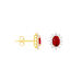 Boucles D'oreilles Or Jaune Rubis Diamants - Puces Femme | Marc Orian