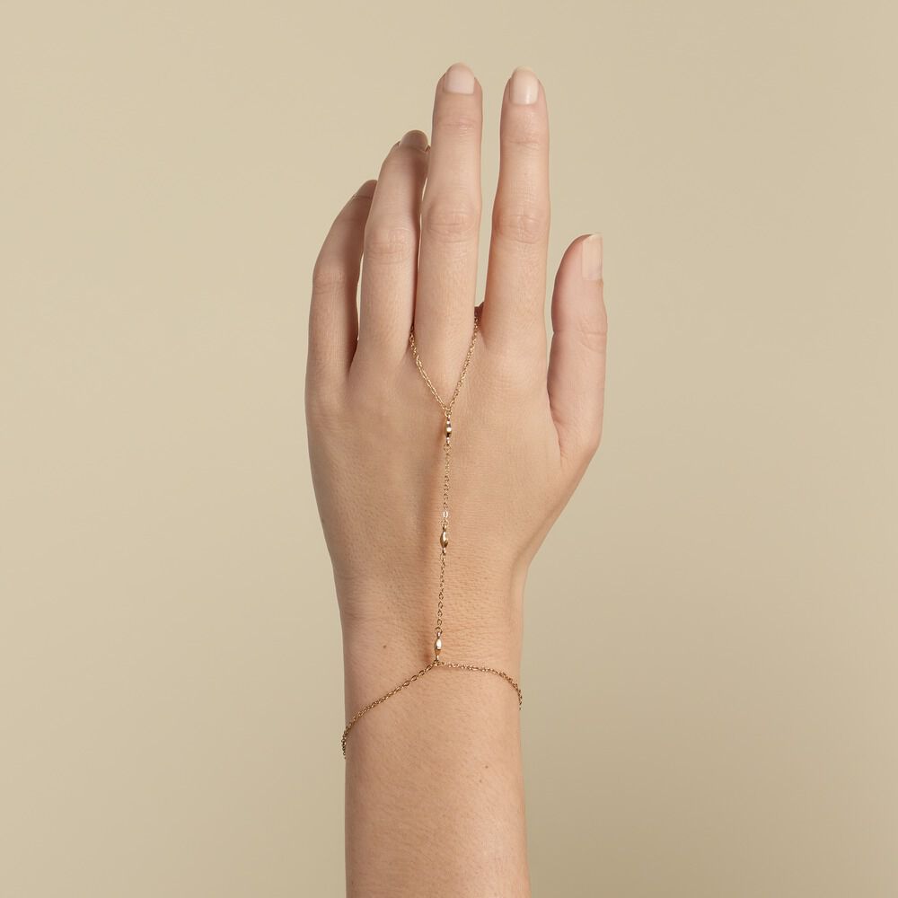 Bijou De Main Jaipur Acier Jaune - Bracelets chaînes Femme | Marc Orian