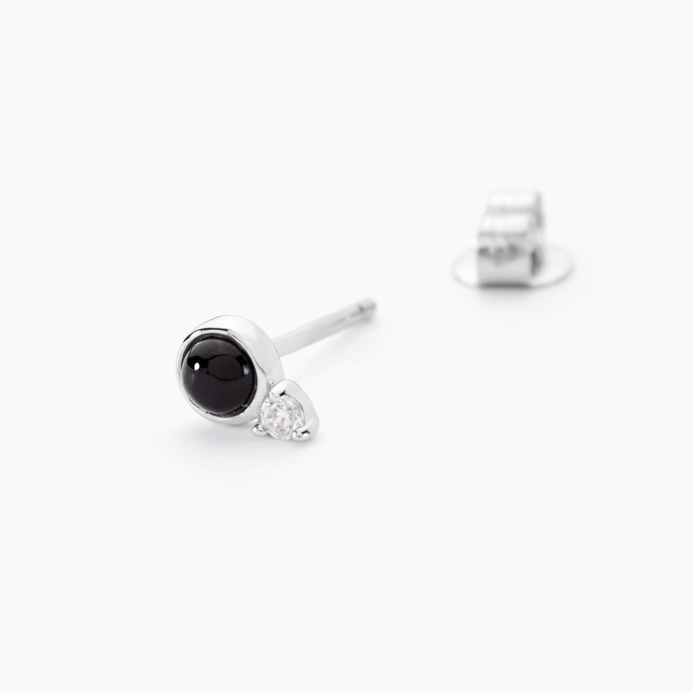 Boucles D'oreilles Puces Lonna Argent Blanc Verre Oxyde De Zirconium - Puces Femme | Marc Orian