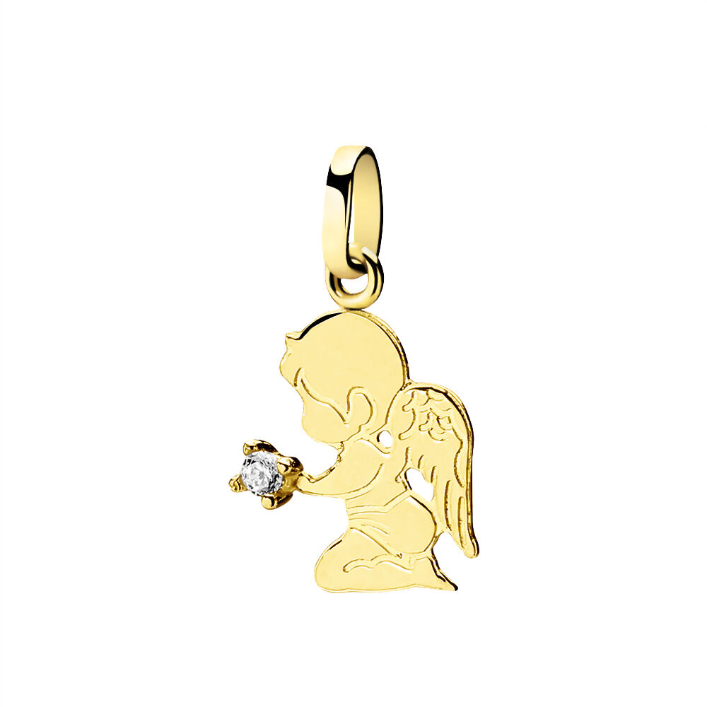 Pendentif Hallie Ange Or Jaune Oxyde De Zirconium - Pendentifs Enfant | Marc Orian