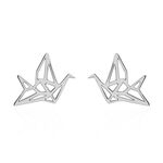 Boucles D'oreilles Puces Colombe Argent Blanc - Puces Femme | Marc Orian