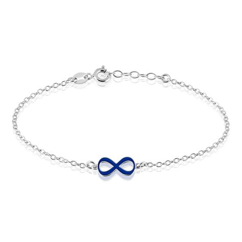 Bracelet Argent Lamier Email Bleu - Bracelets chaînes Femme | Marc Orian