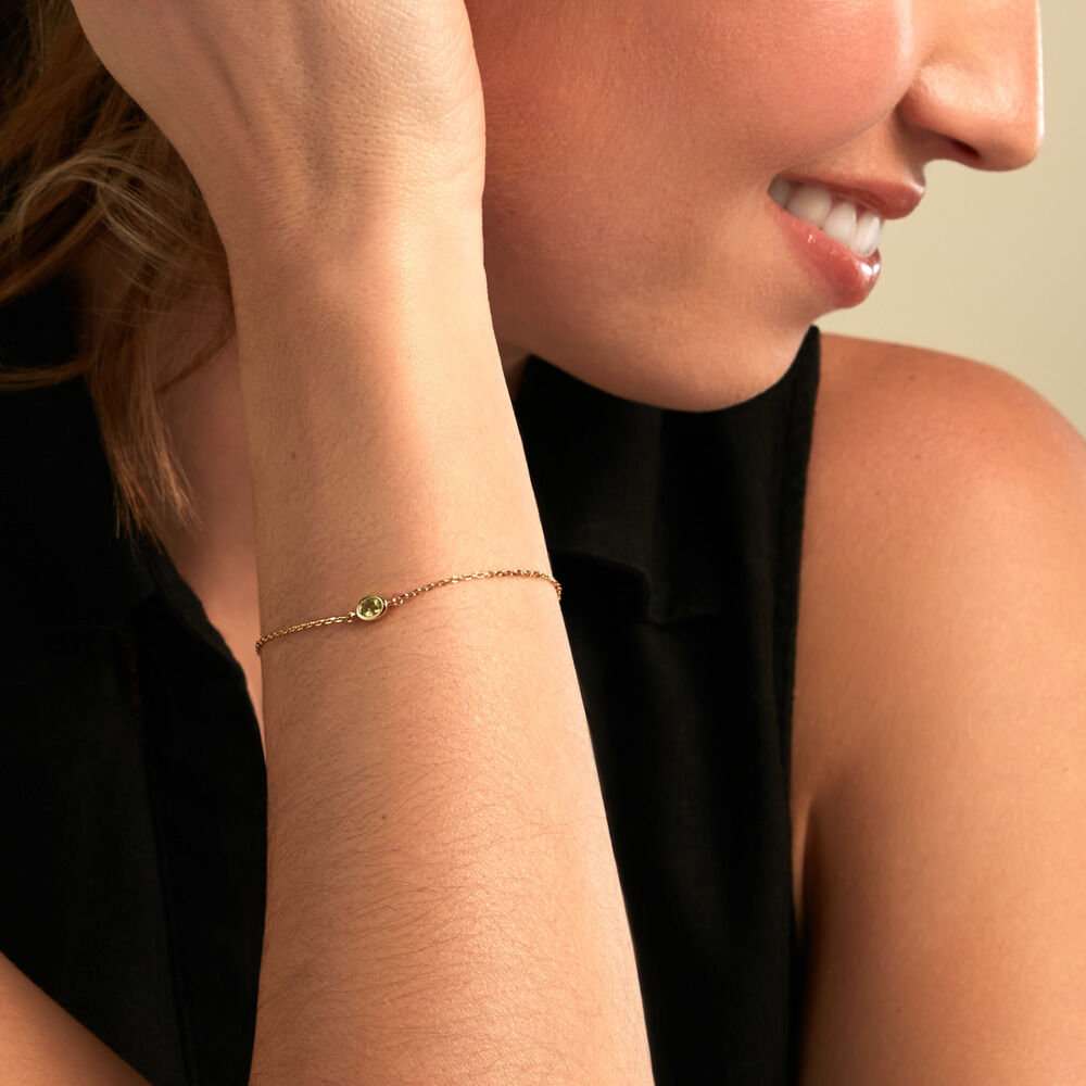 Bracelet Poem Argent Jaune P&eacute;ridot - Bracelets fantaisie Femme | Marc Orian