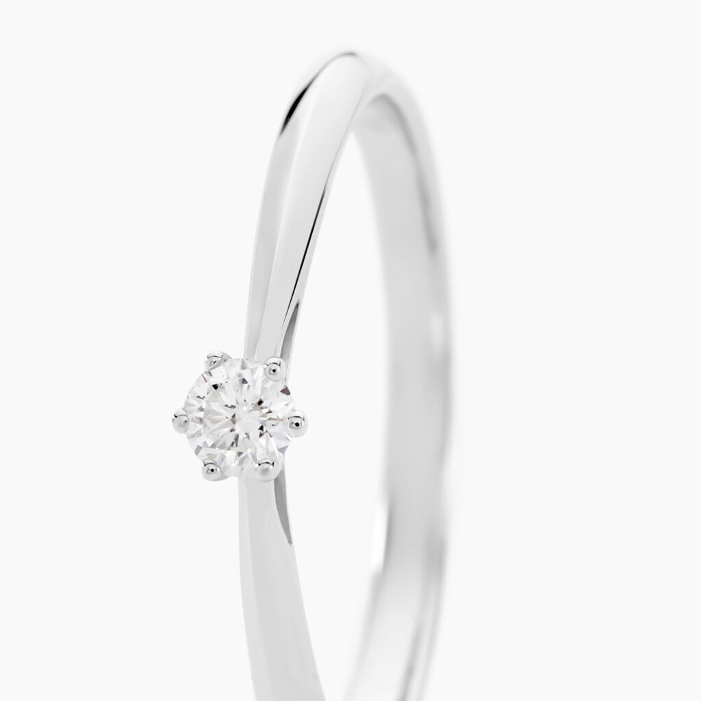 Bague Solitaire Veronika Or Blanc Diamant - Bagues Solitaire Femme | Marc Orian