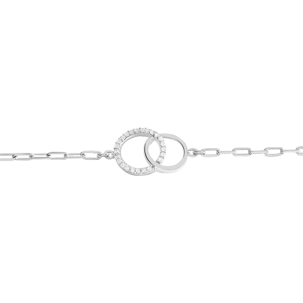 Bracelet Isabel Argent Blanc Oxyde De Zirconium - Bracelets Anneaux Entrelaces Femme | Marc Orian