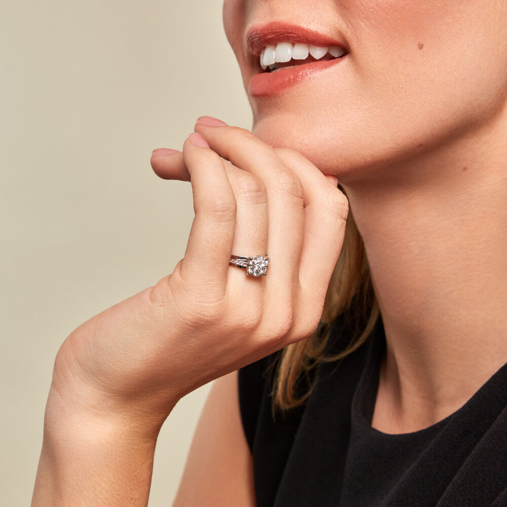 Bague Kate Ld Or Jaune Diamant Synthetique Blanc Diamant Synthetique - Bagues avec pierre Femme | Marc Orian
