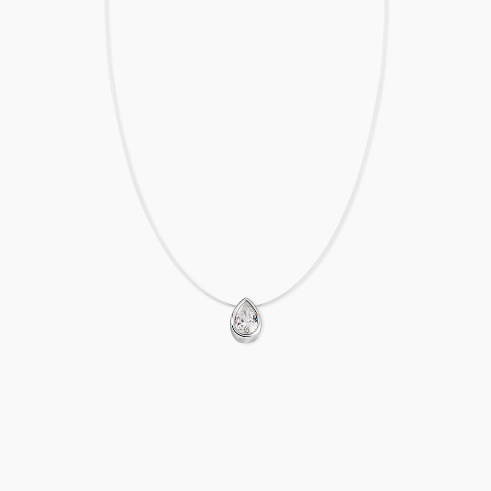 Collier Nylon Argent Blanc Oxyde - Colliers avec pierres Femme | Marc Orian