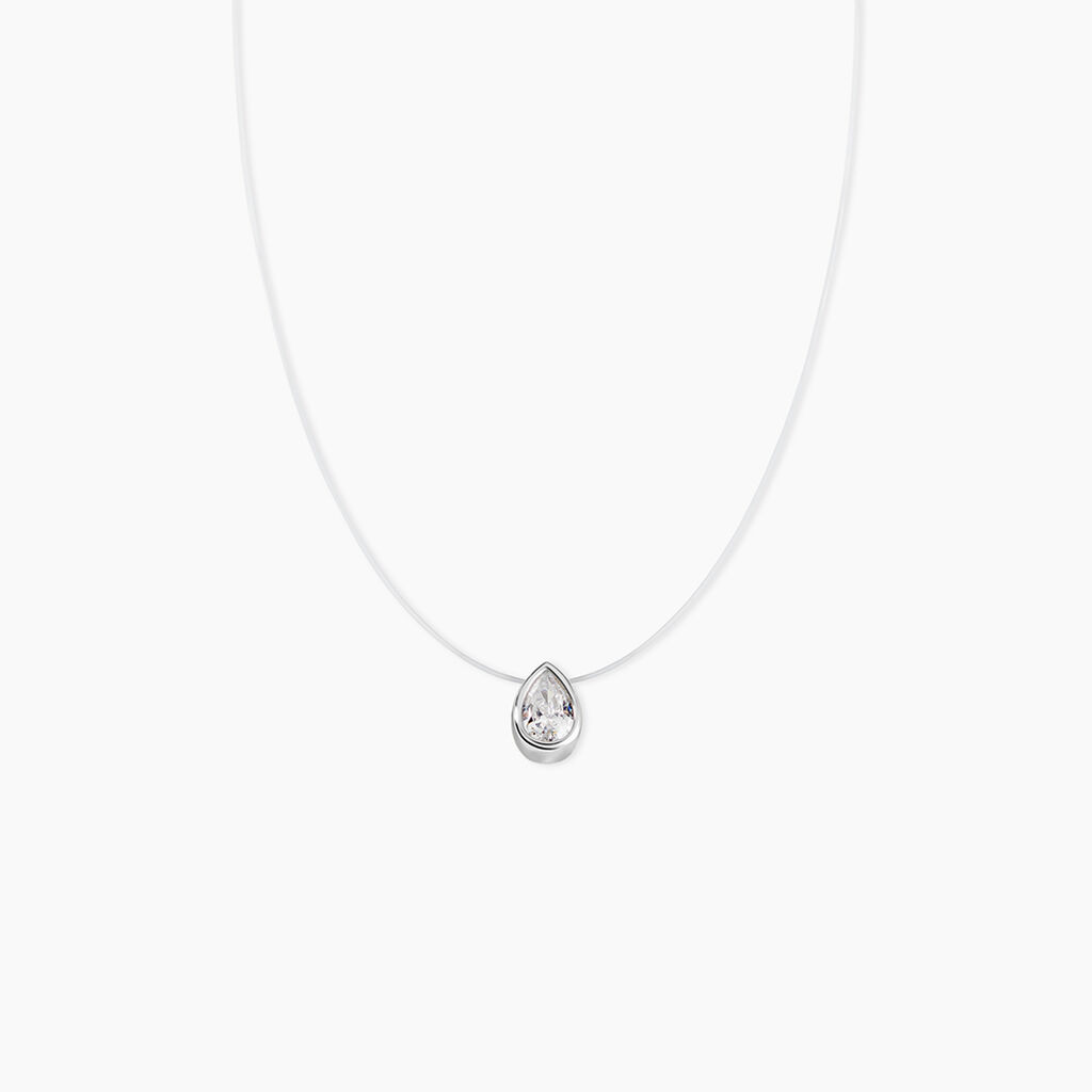 Collier Nylon Argent Blanc Oxyde - Colliers avec pierres Femme | Marc Orian