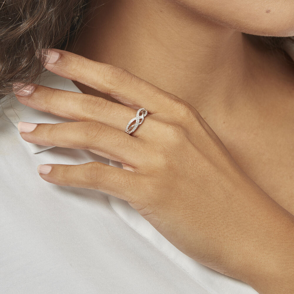 Bague Vaguelette Or Blanc Diamant - Bagues pierres précieuses Femme | Marc Orian