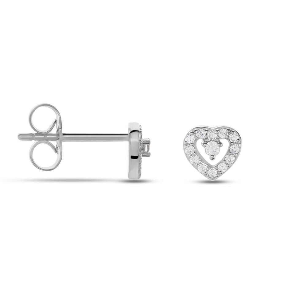 Boucles D'oreilles Puces Argent Blanc Gautiere Oxydes De Zirconium - Puces Femme | Marc Orian