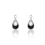 Boucles D'oreilles Pendantes H&eacute;l&eacute;ane Argent Blanc C&eacute;ramique Et Oxyde - Pendantes Femme | Marc Orian