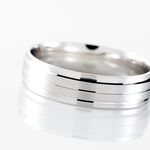 Alliance Basile Ruban Plat Or Blanc - Alliances duo Unisex | Marc Orian