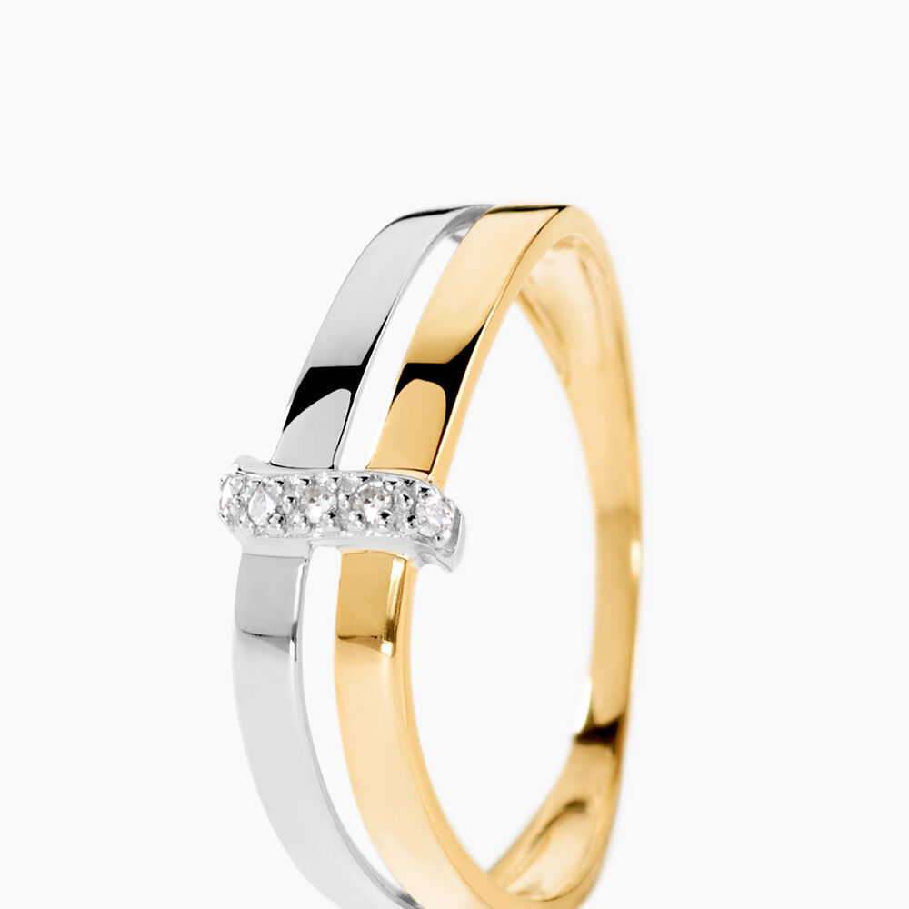 Bague Lisella Or Bicolore Diamant - Bagues pierres pr&eacute;cieuses Femme | Marc Orian