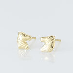 Boucles D'oreilles Puces Freyia Cheval Or Jaune - Puces Femme | Marc Orian