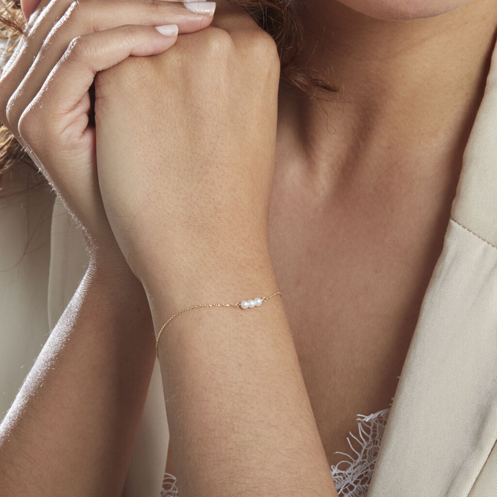 Bracelet Or Jaune Heliantheme Perles - Bracelets chaînes Femme | Marc Orian