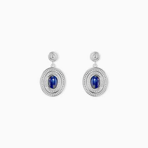 Boucles D'oreilles Pendantes Takara Argent Blanc Lapis Lazuli - Pendantes Femme | Marc Orian