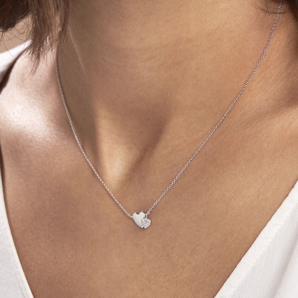 Collier Flamen Argent Blanc Oxyde De Zirconium - Colliers avec pierres Femme | Marc Orian
