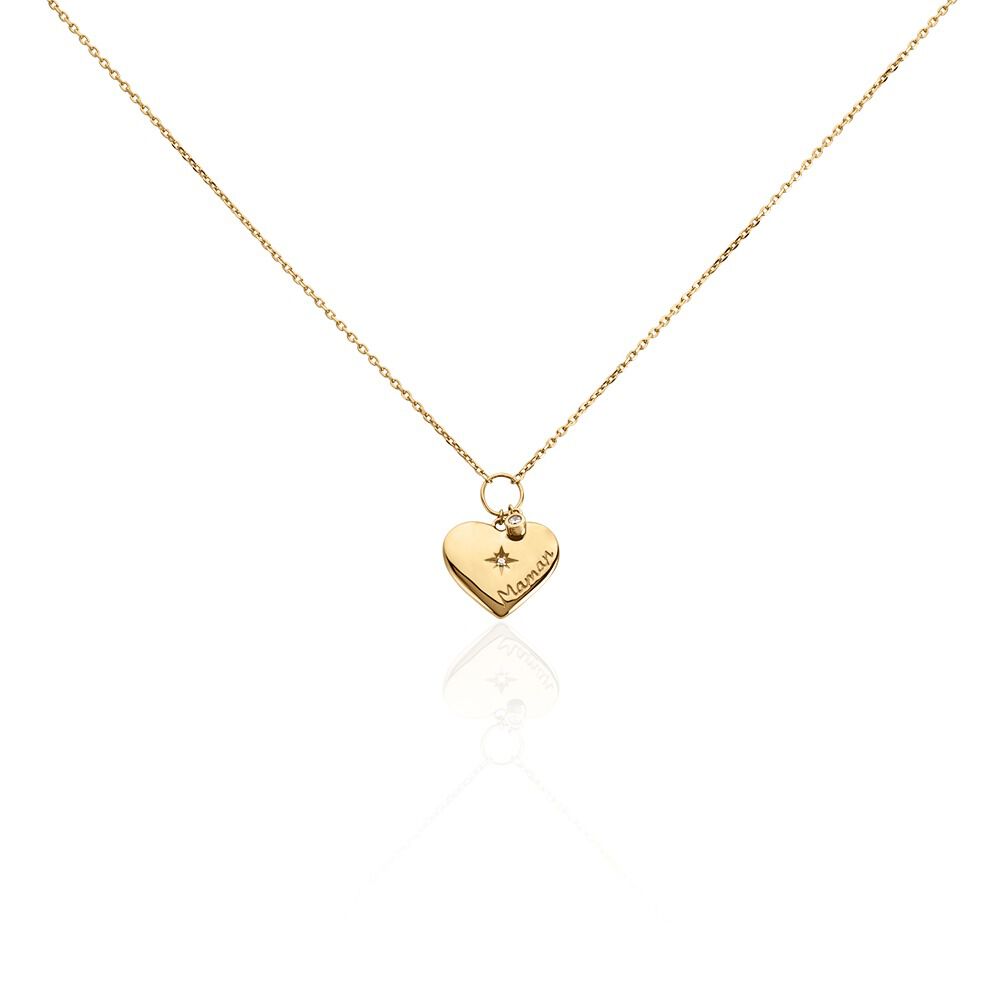 Collier Shima Plaque Or Jaune Oxyde De Zirconium - Colliers avec pierres Femme | Marc Orian