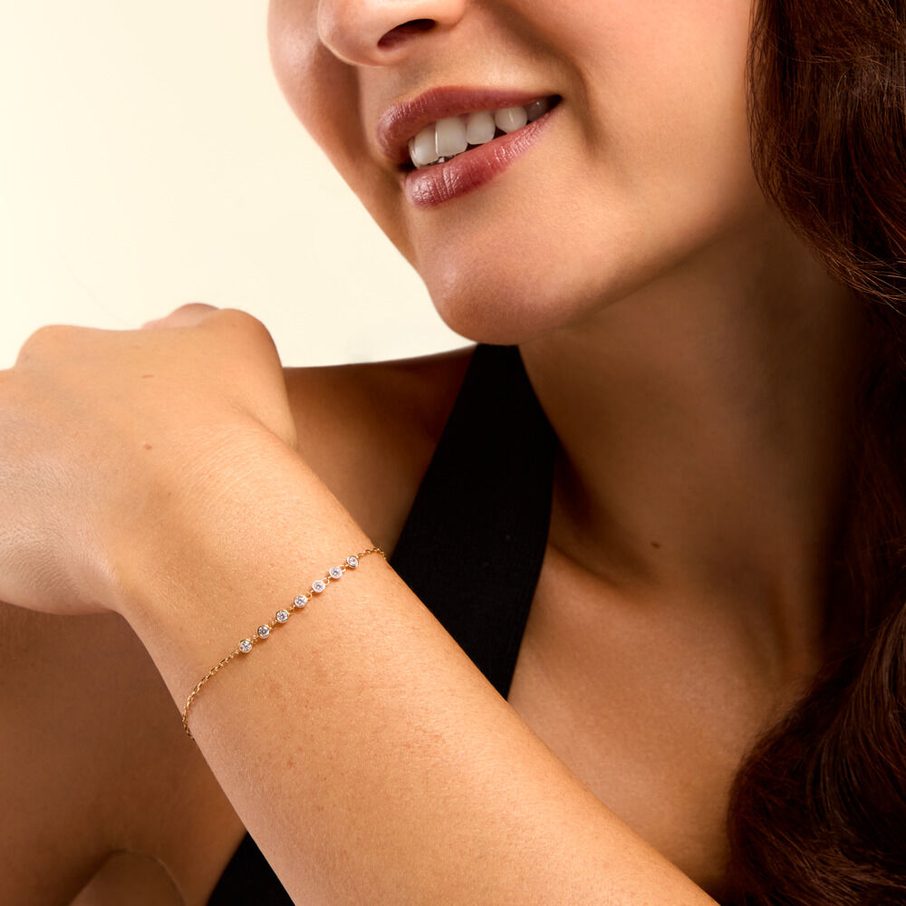 Bracelet Cinthya Argent Dor&eacute; A L'Or 750/1000 Oxyde De Zirconium - Bracelets cha&icirc;nes Femme | Marc Orian