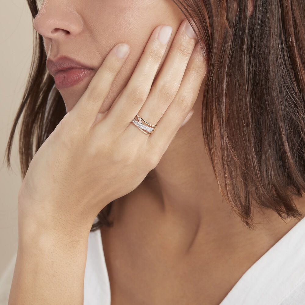 Bague Roslyn Or Jaune Diamant Blanc - Bagues pierres précieuses Femme | Marc Orian