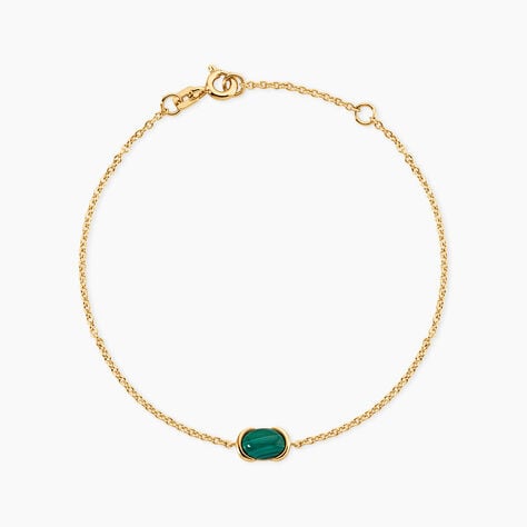 Bracelet Nymphe Argent Dor&eacute; A L'Or 750/1000 Malachite - Bracelets cha&icirc;nes Femme | Marc Orian