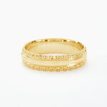 Alliance June 2 Rangs Diamantee Ruban Plat Or Jaune - Alliances duo Unisex | Marc Orian