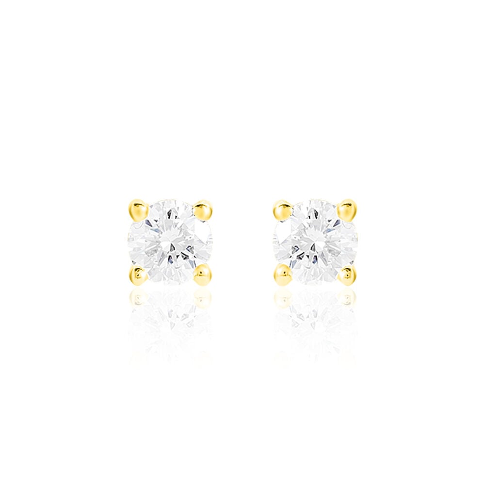 Boucles D'oreilles Puces Victoria Or Jaune Diamant - Puces Femme | Marc Orian