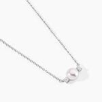 Collier Sari Argent Blanc Perle De Culture Oxyde De Zirconium - Colliers avec pierres Femme | Marc Orian