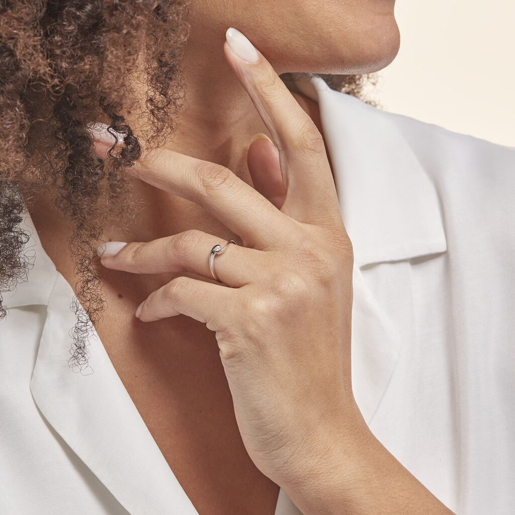 Bague Solitaire Vrille Or Blanc Diamant - Bagues Solitaire Femme | Marc Orian