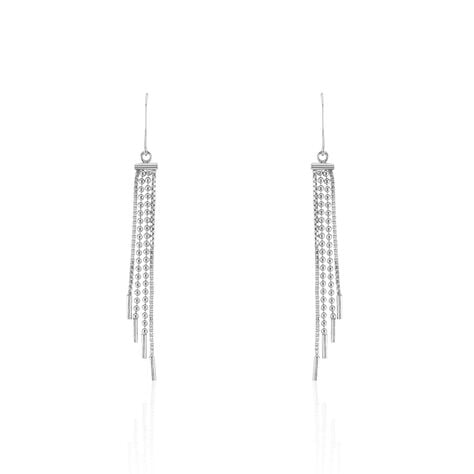 Boucles D'oreilles Pendantes Freja Argent Blanc - Pendantes Femme | Marc Orian