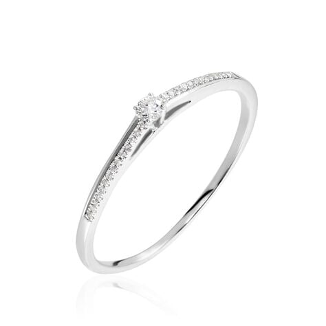 Bague Solitaire Alexandra Or Blanc Diamant - Parures de mariage Femme | Marc Orian