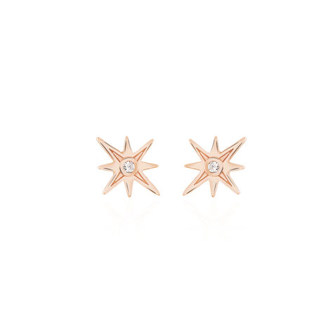 Boucles D'oreilles Puces Maelya Argent Rose Oxyde De Zirconium - Clous d'oreilles Femme | Marc Orian