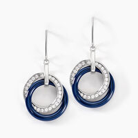 Boucles D'oreilles Pendantes Grizzel Argent Blanc Céramique Oxyde