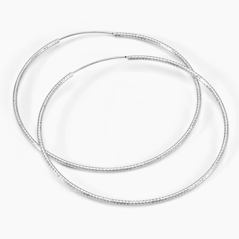 Créoles Argent Blanc Agathe - Grosses créoles Femme | Marc Orian